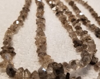 Herkimer Diamond Quartz Nugget Beads, Raw Rock, Gemstone Beads, Semi-Precious Stones, Priced per Strand, Beading Supplies, HERK11