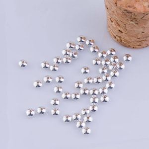 3.3mm Smooth Saucer Beads, 1.1mm hole, Sterling Silver, Spacer Beads, 50 pieces, Made in USA, Findings, Beading Supplies, SSRB4M