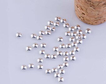 3.3mm Smooth Saucer Beads, 1.1mm hole, Sterling Silver, Spacer Beads, 50 pieces, Made in USA, Findings, Beading Supplies, SSRB4M