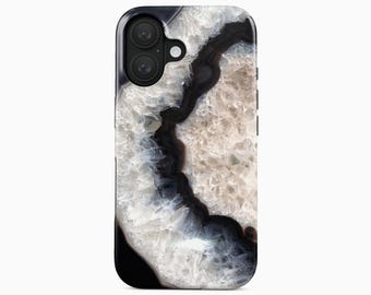 Black Agate Marble Phone Case for iPhone 17 16 15 14 13 Pro Max