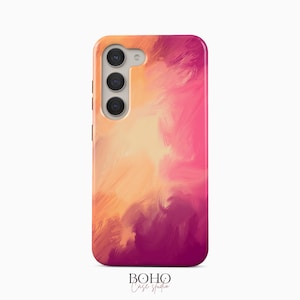Pink Yellow Phone Case for Samsung Galaxy S25 S24 S23 S22 Plus Ultra, iPhone 16 15 14 13 12 Pro Max Plus Mini, Pixel 9 Pro XL 8a