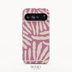 Groovy Purple Leaves Phone Case, iPhone, Samsung Galaxy, Google Pixel