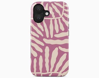 Abstract Zebra Pattern Phone Case | Soft Pink Neutral Lines | iPhone, Samsung Galaxy, Google Pixel