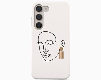 Custodia per telefono con grafica Boho Line Art per Samsung Galaxy S26 S25 S24 S23 S22 Plus