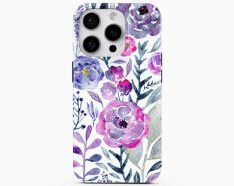 Lila Aquarell iPhone 18 16 16 15 14 Pro Max Plus Mini Air Hülle
