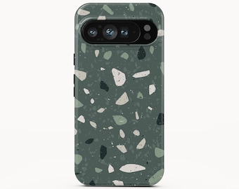 Grönt Terrazzo-telefonskal till Google Pixel 7a, iPhone 14 Pro Max