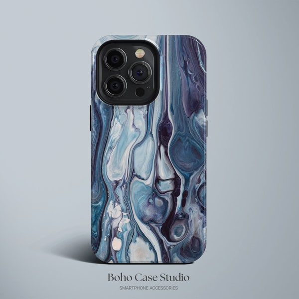 Blauw marmer iPhone 14 Pro Case iPhone 13 Pro Max TOUGH Case / Boho Studio © / Esthetische MagSafe iPhone 14+ Case