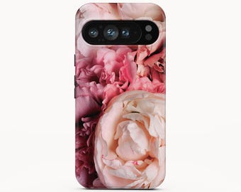 Funda para teléfono con diseño de peonías rosas para Google Pixel 10 Pro XL y iPhone 16 Pro Max