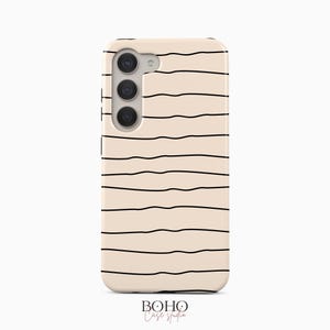 Black Stripes Phone Case for Samsung Galaxy S25 S24 S23 S22 Plus Ultra, iPhone 16 15 14 13 12 Pro Max Plus Mini, Pixel 9 Pro XL 8a