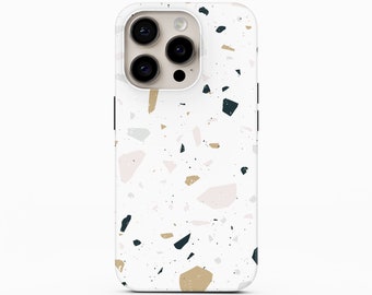 Light Terrazzo Phone Case for iPhone 15 Pro Max, iPhone 14, iPhone 13 Pro, Samsung Galaxy S23 Plus, Galaxy S22 Ultra, Google Pixel 8 Pro