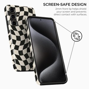 Funda MagSafe con diseño de cuadros ondulados para Samsung Galaxy S26, S25, S24, S23 y S22 Plus Ultra imagen 7