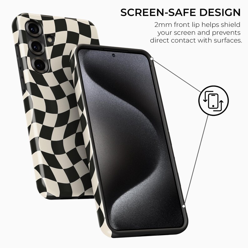 Funda MagSafe con diseño de cuadros ondulados para Samsung Galaxy S26, S25, S24, S23 y S22 Plus Ultra imagen 7