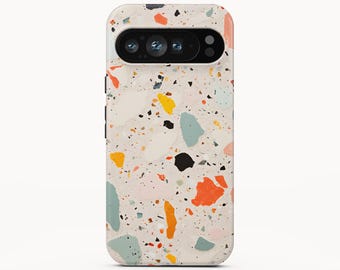 Bunter Terrazzo Muster Handyhülle für Google Pixel 7a und iPhone 14 Pro Max
