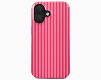 Pink Striped iPhone 17 16 15 14 13 Pro Max Plus Mini Air Case
