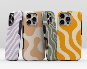 Abstract Wavy Pattern Phone Case for Xiaomi, Google Pixel | Modern Retro Aesthetics