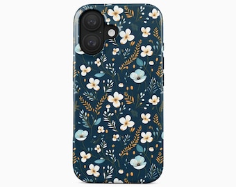 Blommigt bohemiskt mobilskal för iPhone 16 Pro Max, Samsung Galaxy S24 Plus