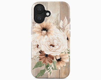 Boho blommigt mobilskal för iPhone 16 Pro Max, Samsung Galaxy S24 Ultra Plus