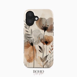 Etui Boho Floral na iPhone'a 17 16 15 14 13 Pro Max Plus Mini Air