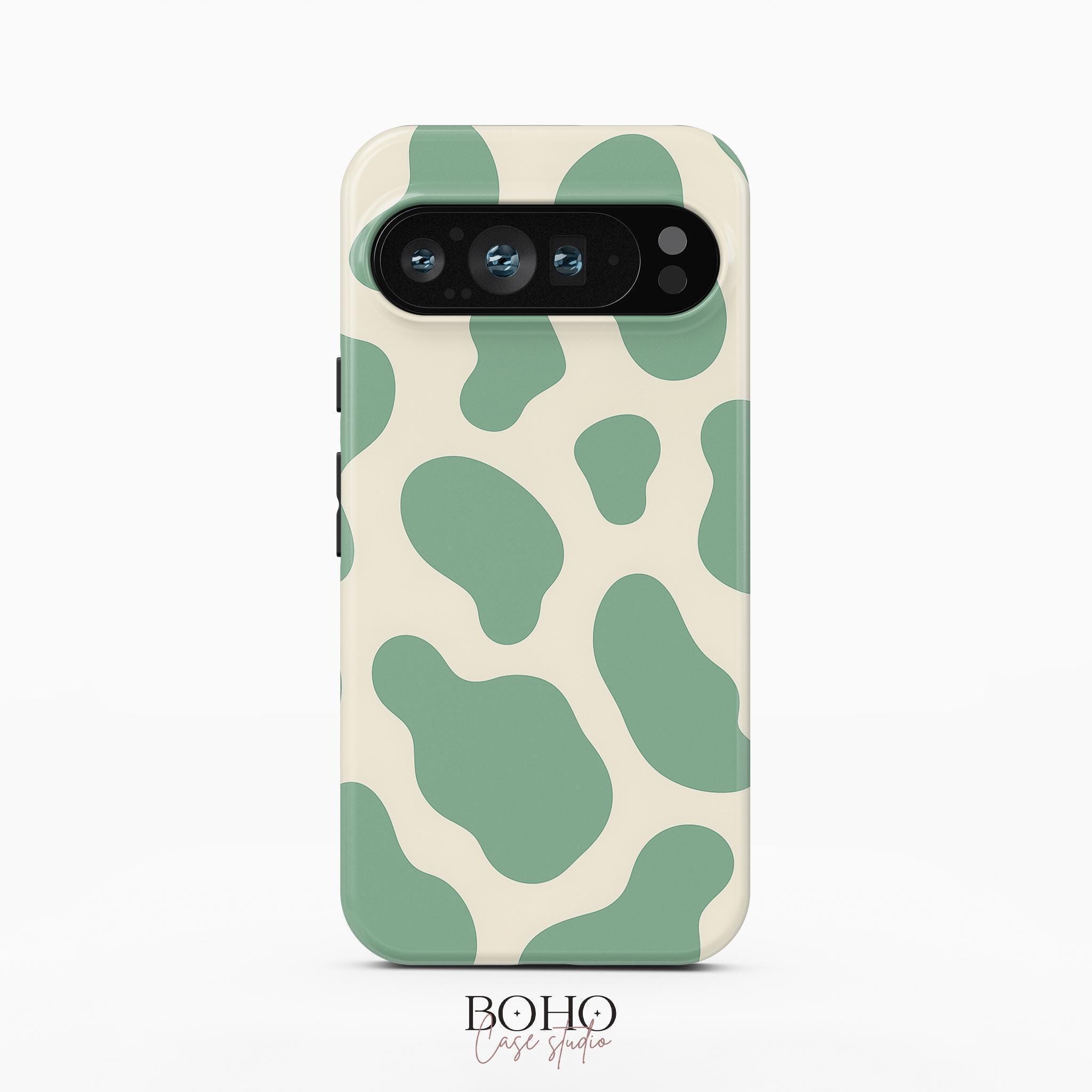 Sage Green Cow Print Phone Case, Iphone, Samsung Galaxy, Google 