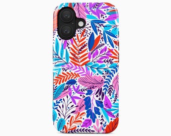 Colorful Leaves Phone Case for iPhone 17 Pro Max, Samsung Galaxy S26 Ultra Plus
