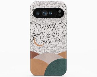 Abstract Moon Landscape Google Pixel Case - Celestial Design for Pixel 7, 6, 5, 4, 3 Models and more.