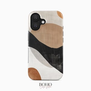 Neutral Abstract Phone Case Boho Minimal Earth Tone Design for iPhone, Samsung, Google Pixel