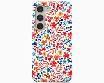 Blommigt telefonskal, livfull botanisk design för iPhone, Samsung Galaxy, Google Pixel