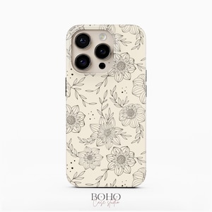 Dahlia Flowers iPhone 16 Case iPhone 15 Pro Max TOUGH Case / Boho Studio © / Aesthetic MagSafe iPhone 14 Plus Case