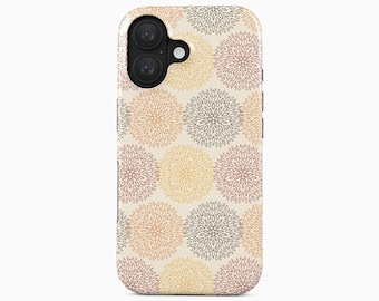 Mobilskal med abstrakt blommönster | Varma neutrala bohemiska kronblad | iPhone, Samsung Galaxy, Google Pixel