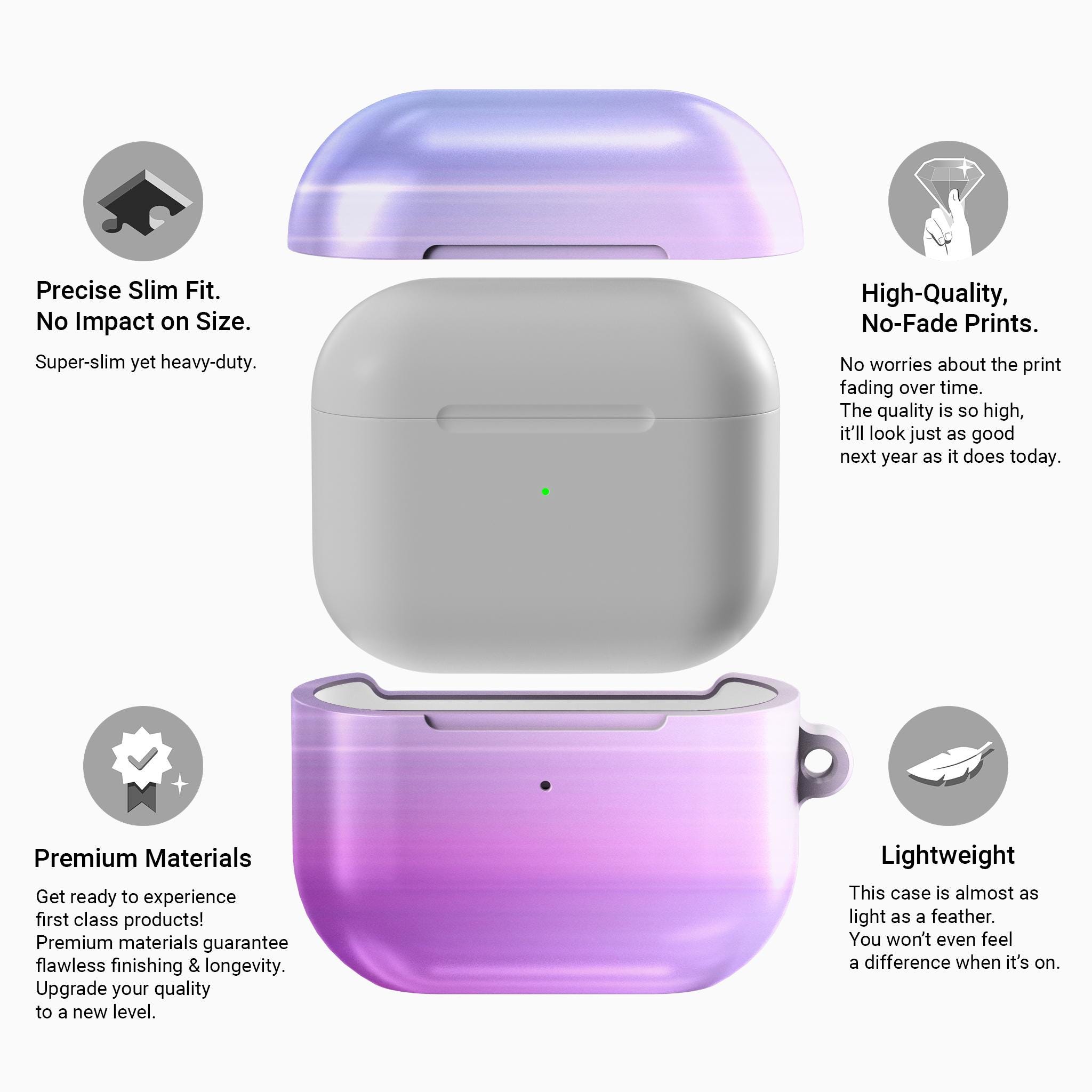 パープルグラデーションのAirPods Proケース、オンブルブルーの