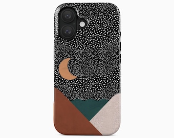 Boho Moon Landscape iPhone 17 16 15 14 13 Pro Max Plus Mini Case