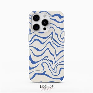 Blue Electric Waves Phone Case: iPhone, Samsung Galaxy, Google Pixel