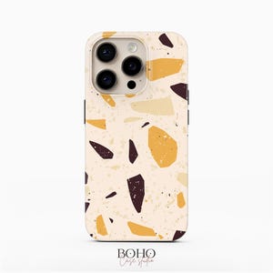 Yellow Terrazzo Phone Case for iPhone 16 Pro Max, iPhone 15, iPhone 14 Pro, Samsung Galaxy S23 Plus, Galaxy S22 Ultra, Google Pixel 8 Pro