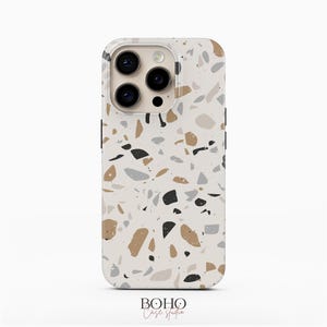 Terrazzo Texture Phone Case for iPhone 16 Pro Max, iPhone 15, iPhone 14 Pro, Samsung Galaxy S23 Plus, Galaxy S22 Ultra, Google Pixel 8 Pro