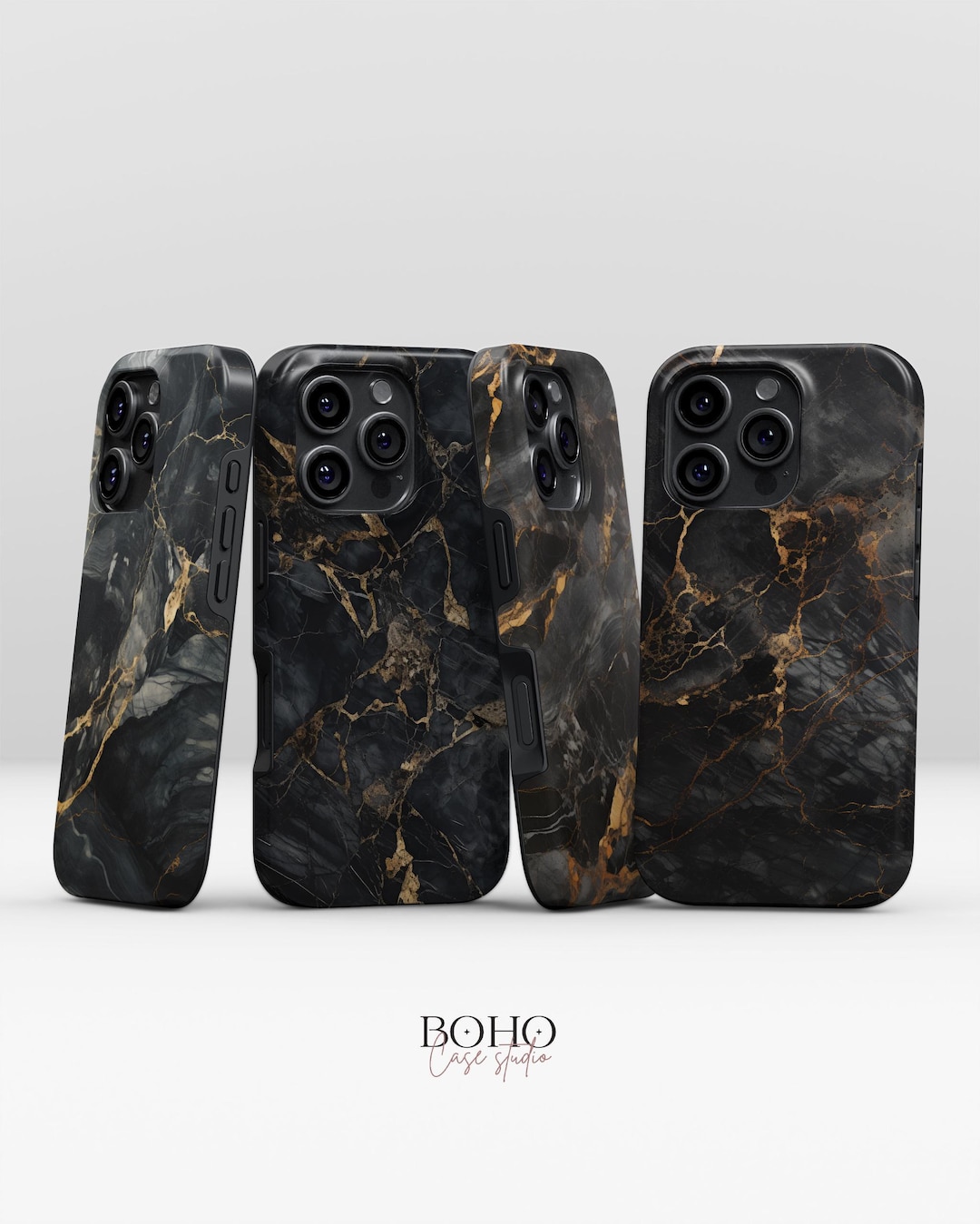 Black Marble Gold Vein Phone Case for iPhone 18 Pro Max, Google