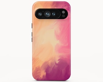 Funda para teléfono con diseño abstracto de pinceladas de puesta de sol para Google Pixel 7 Pro, iPhone 13 Pro Max