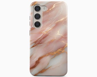 Rose Gold Marble Phone Case for Samsung Galaxy S26 S25 S24 S23 Plus Ultra