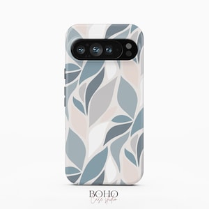 Blue Leaves Phone Case for Google Pixel 10 Pro XL, iPhone 17 Pro Max