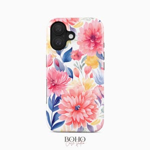 iPhone 16 Pro Hülle Aquarell Blumen iPhone 15 Hülle, Samsung Galaxy S23 Plus, Pixel 7 Pro, iPhone 14 Pro Max, Galaxy S22 Ultra