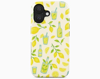 Telefoonhoesje met citroenpatroon, zomers citrusontwerp voor iPhone, Samsung Galaxy, Google Pixel