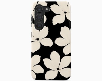 Black White Floral Phone Case for iPhone 18 Pro Max 17 Air 16 15