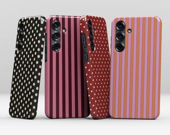 Custodia MagSafe con motivo a strisce retrò per Samsung Galaxy S26 S25 S24 S23 S22 Plus Ultra