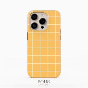 Yellow Checkerboard Phone Case for iPhone 16, iPhone 15 Pro, iPhone 14 Pro Max, Galaxy S23, Galaxy S22 Plus, Galaxy S21 Ultra