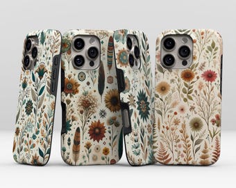 Wildflower Boho Phone Case for iPhone 17 Pro Max, Google Pixel 10 Pro XL