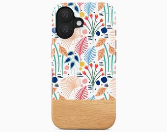 Funda con estampado floral para iPhone 16 Pro Max y Samsung Galaxy S26 Ultra Plus