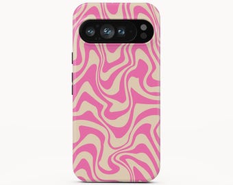Creamy Pink Swirl Phone Case for Google Pixel 10 Pro XL, iPhone 17 Pro