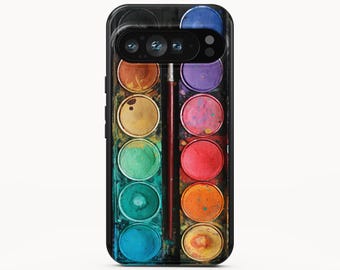 Watercolor Palette Phone Case for Google Pixel 9 Pro XL, iPhone 15 Pro Max