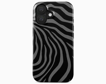 Handyhülle mit Zebra Muster, Schwarz Graues Muster Cover