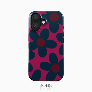 Custodia per telefono floreale retrò, iPhone, Samsung Galaxy, Google Pixel