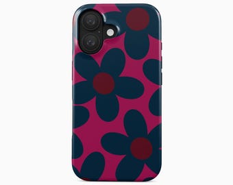 Retro Floral Phone Case, iPhone, Samsung Galaxy, Google Pixel